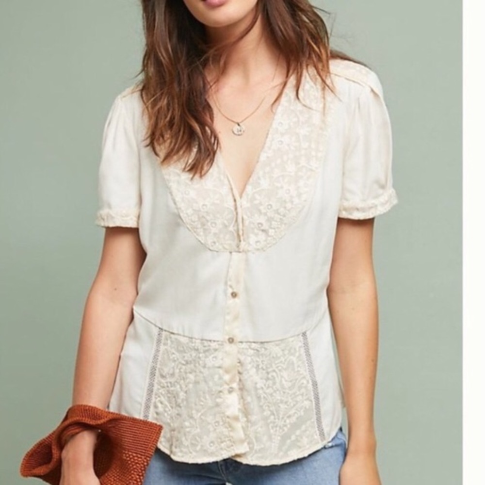 Tiny by Anthropologie talia lace button down